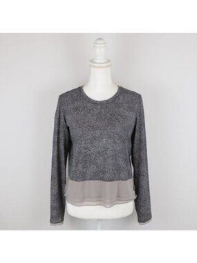 Lululemon Sole Training Women's Size 6 Black Gray Crewneck Long Sleeve Top